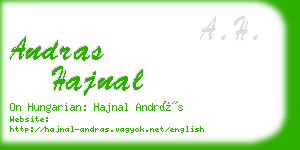 andras hajnal business card